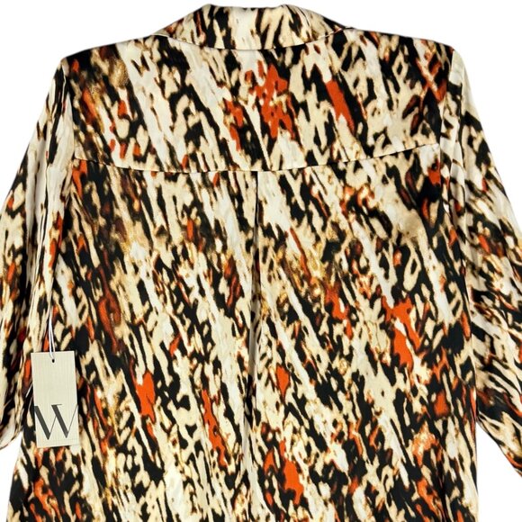 Worthington Women's Pullover Long Sleeve Multicolor Geometric Blouse Size XS NWT - Picture 4 of 11